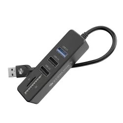 ZEBRONICS 250HB Multiport HUB, 3 USB Ports, USB 3.0, SD Card Slot, mSD Card Slot, Transfer Speeds Upto 5 Gbps, Lightweig
