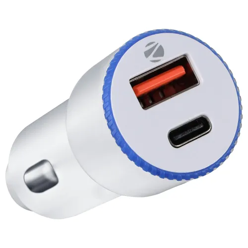 Image of Zebronics 38 Watts Car Charger, Dual Output (USB + Type C), PPS Tech, Rapid Charge, Compact Design, for Smartphones, iPh