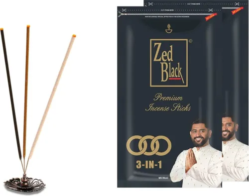 Image of Zed Black Zipper 3-in-1 Incense Sticks Set of 2 | Medium Pack