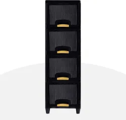 Zeekty 4-Layer Heavy Duty Plastic Storage Drawer with Wheels - Black