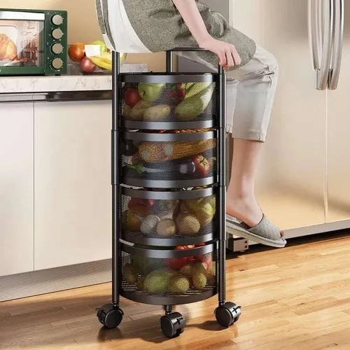 Image of Zeekty Kitchen Trolley with Wheels, Kitchen Organizer Items and Storage Solutions for Stainless Steel Kitchen Trolley (P