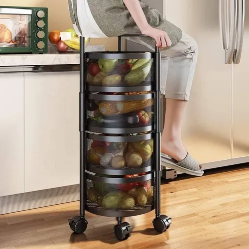 Image of Zeekty Kitchen Trolley with Wheels, Kitchen Organizer Items and Storage Solutions for Stainless Steel Kitchen Trolley (P