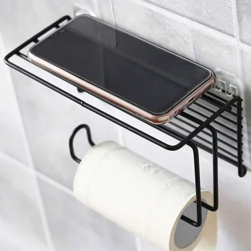 Image of Zeinwap Self Adhesive Wall Mounted Toilet Tissue Paper Roll Holder