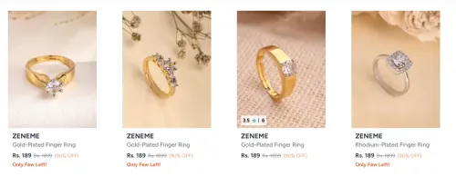 Image of ZENEME Women's Rings at 90% discount 