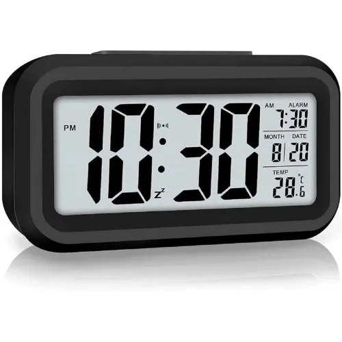 Image of Zentro Digital Alarm Clock with Large Display, Smart Night Sensor & Snooze Function