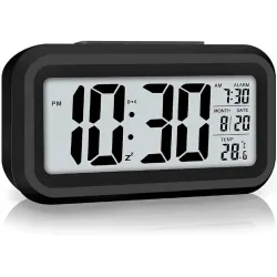 Zentro Digital Alarm Clock with Large Display, Smart Night Sensor & Snooze Function