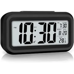 Zentro Digital Alarm Clock with Large Display Smart Night Sensor & Snooze Function