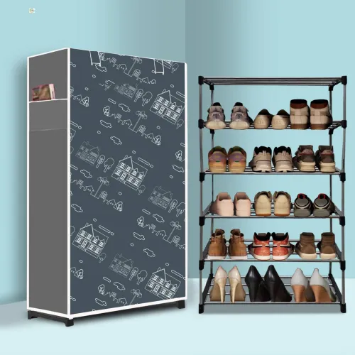 Image of Zenvexyo 5-Tier Foldable Metal Shoe Rack (DIY)