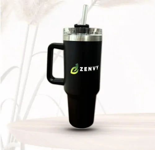 Image of ZENVY Stainless Steel Tumbler with Lid and Straw 1200 ML