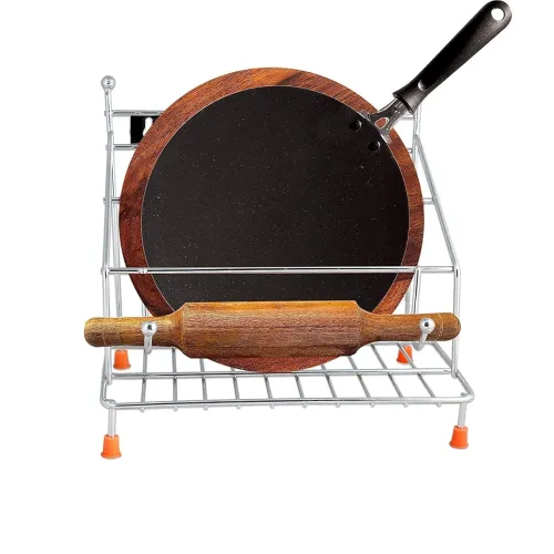 Image of Zepdos Stainless Steel Chakla Belan Stand 