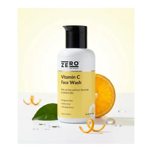 Image of ZERO THE START Vitamin C Face Wash for Glowing Skin – Brightening Daily Face Cleanser for Dullness, Dirt, Excess Oil & F