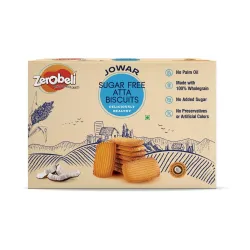 Zerobeli Sugar Free Jowar Atta Biscuits - 325g | Wholesome | Guilt-Free | Perfect Blend of Nutrition and Flavor | Ideal 