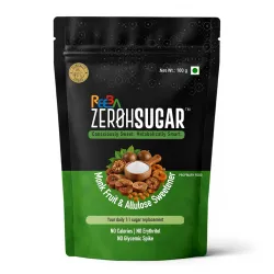 Zeroh Sugar Monk Fruit & Allulose Sweetener | 1:1 Sugar Replacement | No Erythritol | No Stevia | Clinically Evaluated for Glycemic Response | Zero Calorie Sweetener | Natural Sugar Substitu...