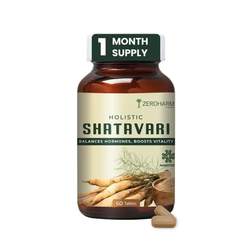 Image of ZEROHARM Holistic Shatavari Supplement - Nano Formulated Shatavari Root Extract Powder for Hormonal Balance & Lactation 