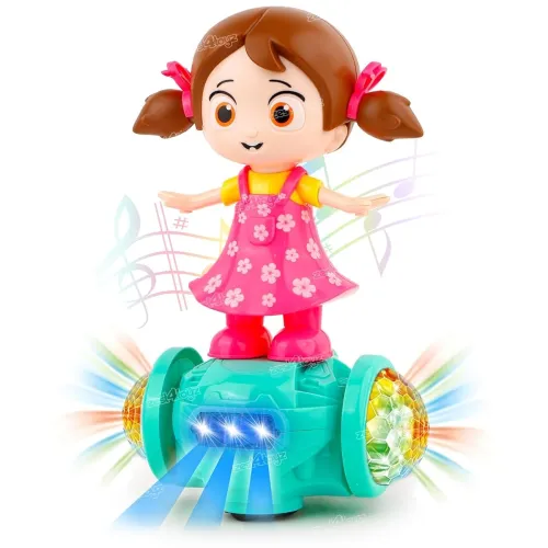 Image of Zest 4 Toyz Musical Dancing Girl Doll Activity Play Center Toy 360 Degree Rotating with Flashing Lights and Bump n Go Ac