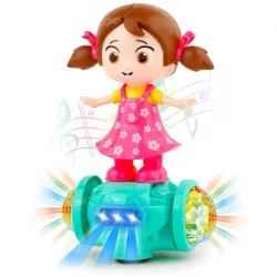 Zest 4 Toyz Musical Dancing Girl Doll Activity Play Center Toy 360 Degree Rotating with Flashing Lights and Bump n Go Ac