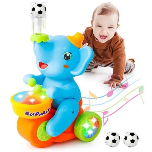 Image of Zest 4 Toyz Musical Walking Elephant Drummer Toy 