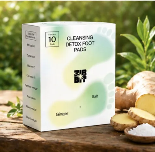 Image of zibbit Detox Foot Patch Bamboo Vinegar, Herbal, Sleep Aid, Pain Relief (10 x 1 Patches)