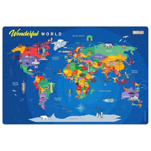Image of ZiGYASAW World Map Jigsaw Puzzle (54 Pieces, Educational, Age 6+)