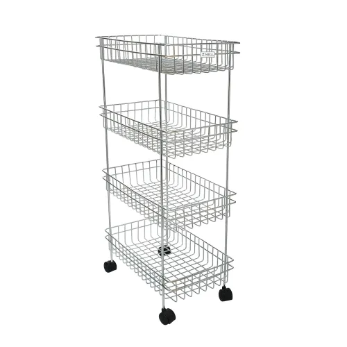 Image of ZINBELL Four Layer Kitchen Trolly Multipurpose Stainless Steel Portable Storage Floor Standing