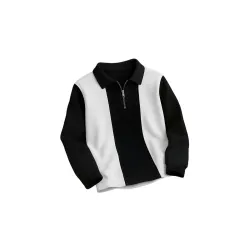 T-Shirt for Men Zip Neck Texture Self Design Cotton Blend 
