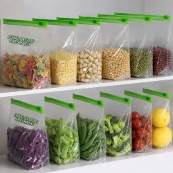 Ziplock Storage Bag Clear Transparent Medium Size Reusable Pouch