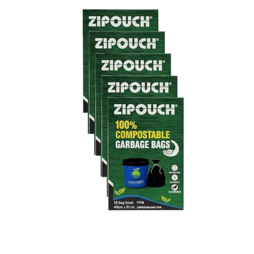 Image of ZIPOUCH 100% Compostable Garbage Bag Pack of 5