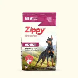 Zippy Adult Dry Dog Food - 20 Kg, Real Chicken & Vegetables, Nutritionally Balanced Dog Food for All Breeds, with Vitamins, Minerals, Probiotics & Salmon Oil