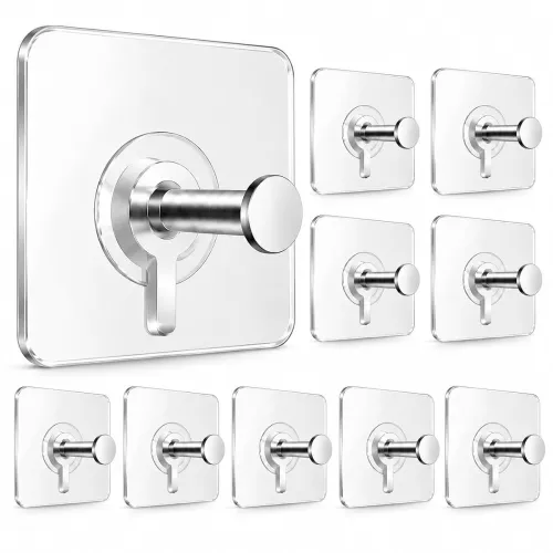 Image of Zista Self Adhesive Wall Hooks Heavy Duty (Pack of 10)