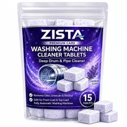 ZISTA Washing Machine Cleaner Tablets with Lavender Scent 15 Pcs