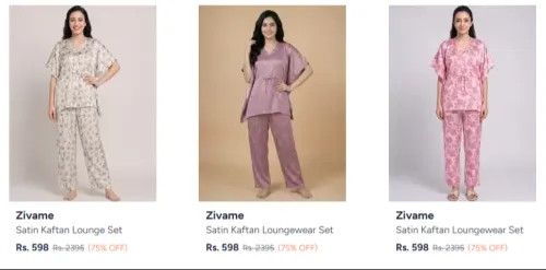 Image of Zivame Night Suits at minimum 80% Discount