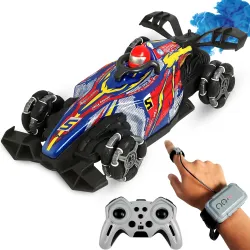 Big Drift Racing RC Car – Red | 2.4GHz Rechargeable Drift Car with Palm Remote & 100m Range | Drift Mode, Spray Effect, LED Lights & Music | Best Gift for Boys & Girls 2 3 4 5 6 7 8+ Years
