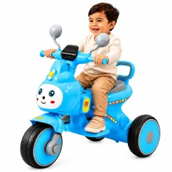 Zivvy Blue Electric Ride-On Battery Powered Toy with LED Lights & Bluetooth