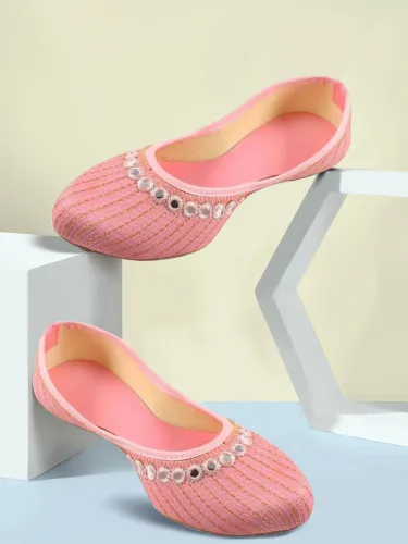 Image of ZIYARAT COLLECTION Jutis Bellies For Women (Pink , 9)