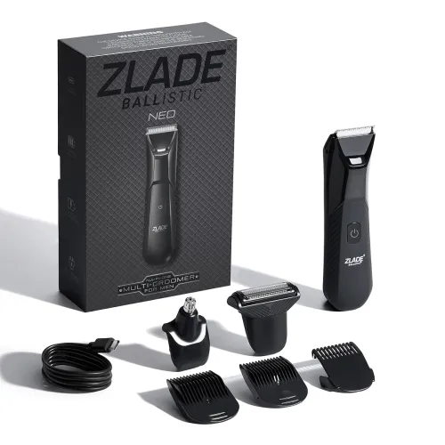 Image of Zlade Ballistic Neo All in One Trimmer for Men 3 Heads, Beard & Body + Nose & Ear + Face & Body Shaver 