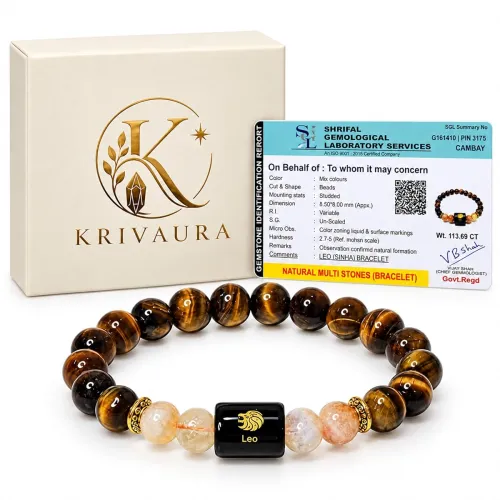 Image of Zodiac Beaded Bracelet Round Stone Gemstone Astrology Jewellery for Unisex