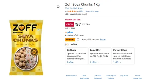 Image of Zoff Soya Chunks 1Kg