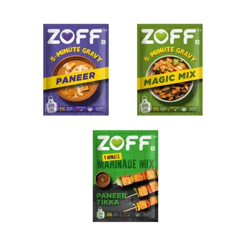 Image of ZOFF Veg Gravy & Marinade Combo – Paneer Gravy (90g), Magic Curry Mix (90g), Paneer Tikka Marinade (25g) –Instant, Authe