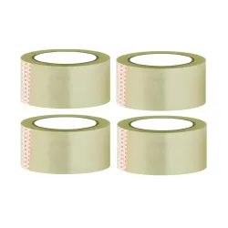 ZOHRA® Pack Of 4 Adhesive Transparent Cello Tape - 65 Meters in Length - 48mm / 2\ Width BOPP Industrial Packaging Tape