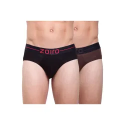 Zoiro Men Cotton Blend Solid Soft Classic Brief (Pack of 2) |Colours May Vary