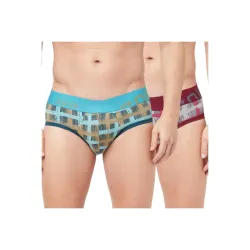 Zoiro Mens Cotton Blend Printed Trend Brief pack 2