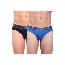 ZOIRO Mens Cotton Blend Solid Sports Brief (Pack of 2)