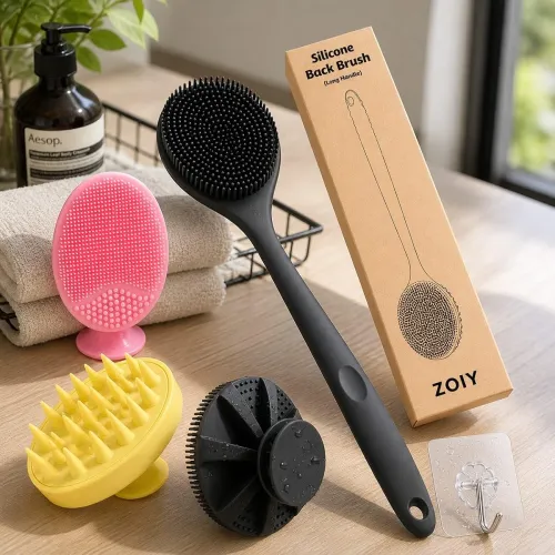 Image of ZOIY 4-in-1 Silicone Bath Brush Set 