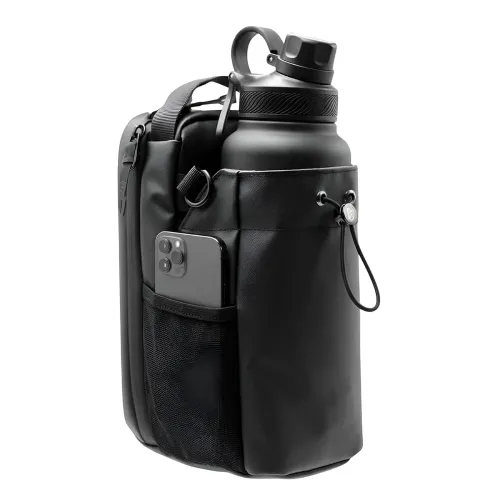 Image of ZOLENTRA Magnetic Gym Bottle Holder Bag with Storage Pockets, Zippered Compartments & Phone Mesh Pocket - Water Bottle C