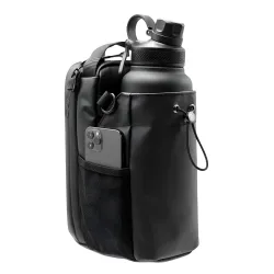 ZOLENTRA Magnetic Gym Bottle Holder Bag with Storage Pockets, Zippered Compartments & Phone Mesh Pocket - Water Bottle C