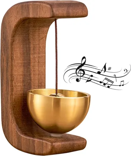 Image of Zomei Wooden Beech Brass Door Chime