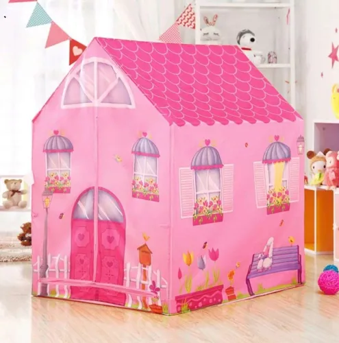 Image of Zooglu Jumbo Size Extremely Light Weight , Water & Fire Proof Doll House Tent for Kids (Pink)