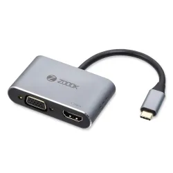 Zoook USB C Hub Type C to 4K HDMI VGA Adapter