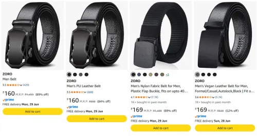 Image of ZORO Men's Belt upto 89% discount 