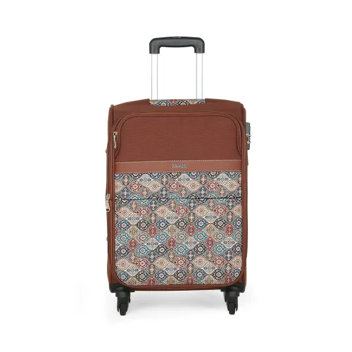 Image of ZOUK Avasa Jammu Kaleen Polyester Soft 4 Spinner Wheel 360° Rotating Cabin 50 cm Multicolor Trolley, Luggage, Suitcase B
